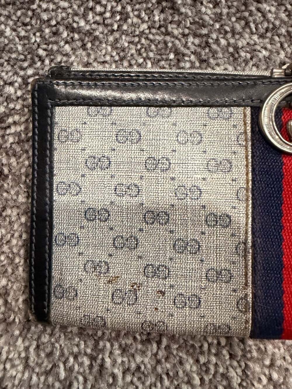 Vintage 2000s Gucci GG Monogram Continental Clutch Wallet with Web Stripe - Picture 7 of 15